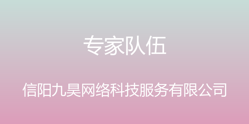 专家队伍 - 信阳九昊网络科技服务有限公司